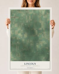 Map of Lincoln, Huron County, Michigan, 24 x 36 inch unframed archival matte print