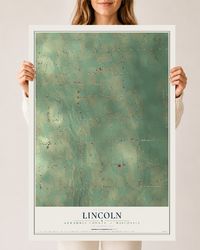 Map of Lincoln, Kewaunee County, Wisconsin, 24 x 36 inch unframed archival matte print