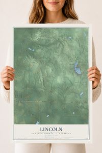 Map of Lincoln, Newaygo County, Michigan, 18 x 24 inch unframed archival matte print