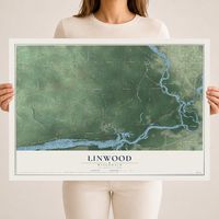 Map of Linwood, Wisconsin, 18 x 24 inch unframed archival matte print