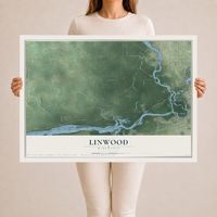Map of Linwood, Wisconsin, 24 x 36 inch unframed archival matte print