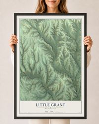Map of Little Grant, Wisconsin, 24 x 36 inch print in a black wood frame
