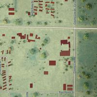 Second close-up of the map of Lone Rock, Wisconsin print showing more streets and buildings