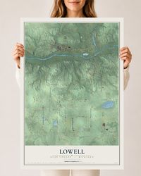 Map of Lowell, Kent County, Michigan, 24 x 36 inch unframed archival matte print