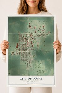 Map of Loyal, Wisconsin, 18 x 24 inch unframed archival matte print
