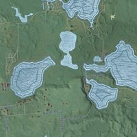 Close-up of the map of Lyndon, Michigan print showing street and building detail