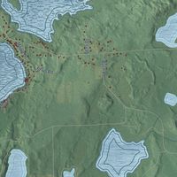 Second close-up of the map of Lyndon, Michigan print showing more streets and buildings