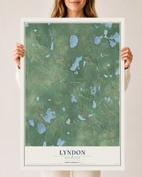 Map of Lyndon, Michigan, 24 x 36 inch unframed archival matte print