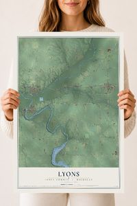 Map of Lyons, Ionia County, Michigan, 18 x 24 inch unframed archival matte print