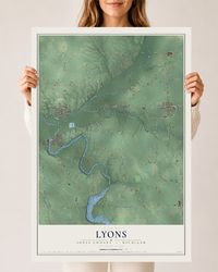 Map of Lyons, Ionia County, Michigan, 24 x 36 inch unframed archival matte print