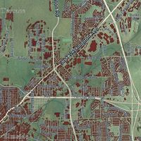 Second close-up of the map of Madison, Wisconsin print showing more streets and buildings