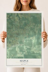 Map of Maple, Wisconsin, 18 x 24 inch unframed archival matte print
