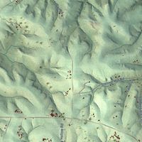 Close-up of the map of Marion, Grant County, Wisconsin print showing street and building detail