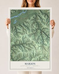 Map of Marion, Grant County, Wisconsin, 24 x 36 inch unframed archival matte print
