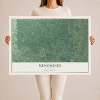 Map of Menominee, Wisconsin, 24 x 36 inch unframed archival matte print