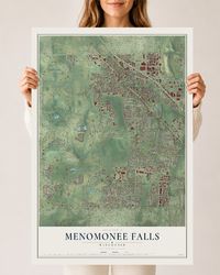 Map of Menomonee Falls, Wisconsin, 24 x 36 inch unframed archival matte print