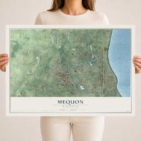 Map of Mequon, Wisconsin, 18 x 24 inch unframed archival matte print