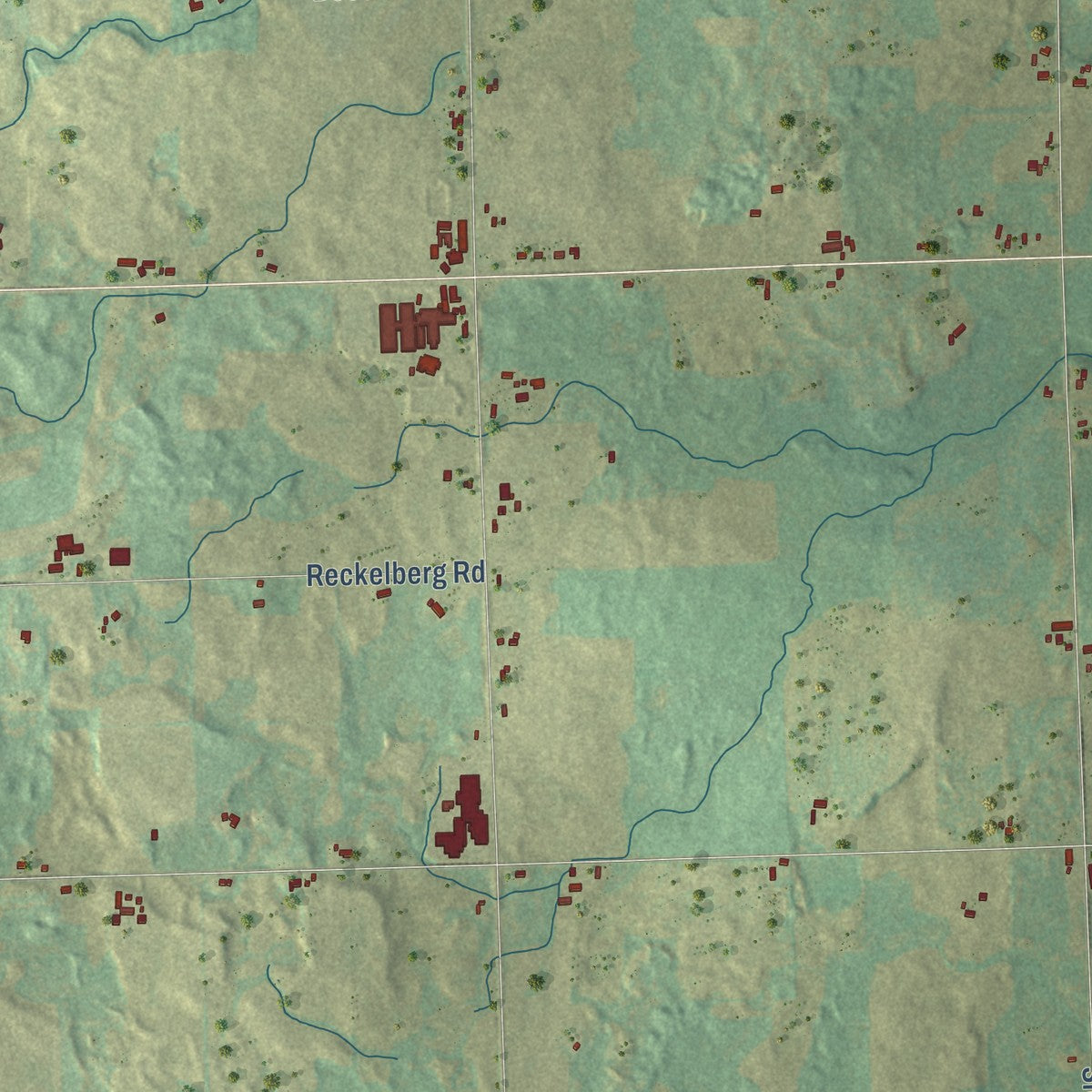 Second close-up of the map of Montpelier, Wisconsin print showing more streets and buildings