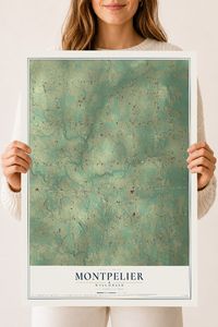 Map of Montpelier, Wisconsin, 18 x 24 inch unframed archival matte print