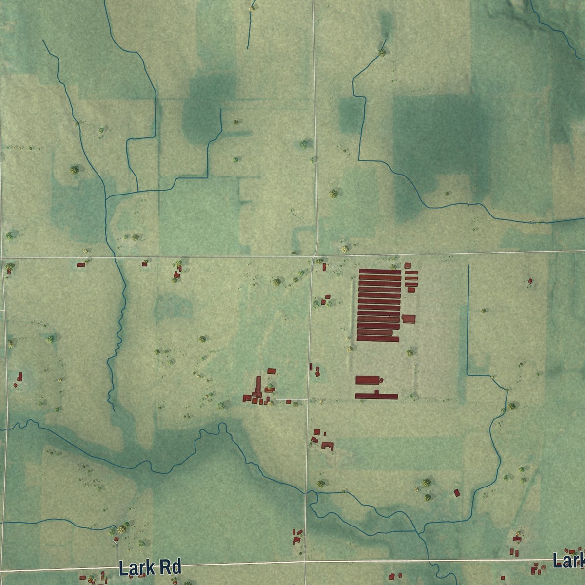 Second close-up of the map of Morrison, Wisconsin print showing more streets and buildings