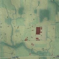 Second close-up of the map of Morrison, Wisconsin print showing more streets and buildings