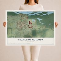 Map of Muscoda, Wisconsin, 24 x 36 inch unframed archival matte print