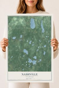 Map of Nashville, Wisconsin, 18 x 24 inch unframed archival matte print