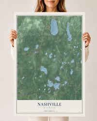 Map of Nashville, Wisconsin, 24 x 36 inch unframed archival matte print