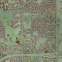 Close-up of the map of New Berlin, Wisconsin print showing street and building detail