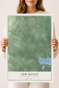 Map of New Haven, Adams County, Wisconsin, 18 x 24 inch unframed archival matte print