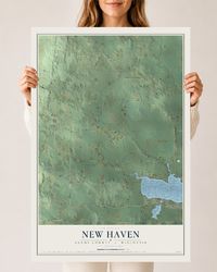 Map of New Haven, Adams County, Wisconsin, 24 x 36 inch unframed archival matte print