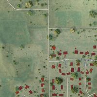 Second close-up of the map of Newburg, Wisconsin print showing more streets and buildings