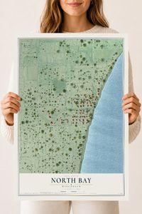 Map of North Bay, Wisconsin, 18 x 24 inch unframed archival matte print