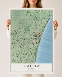 Map of North Bay, Wisconsin, 24 x 36 inch unframed archival matte print