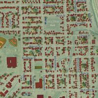 Close-up of the map of North Fond du Lac, Wisconsin print showing street and building detail