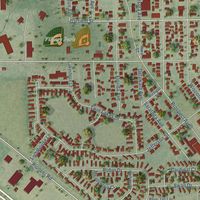 Second close-up of the map of North Fond du Lac, Wisconsin print showing more streets and buildings