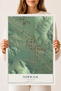 Map of Norwalk, Wisconsin, 18 x 24 inch unframed archival matte print