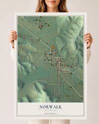 Map of Norwalk, Wisconsin, 24 x 36 inch unframed archival matte print