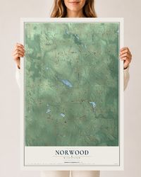 Map of Norwood, Wisconsin, 24 x 36 inch unframed archival matte print