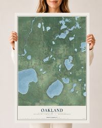 Map of Oakland, Burnett County, Wisconsin, 24 x 36 inch unframed archival matte print