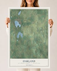 Map of Oakland, Jefferson County, Wisconsin, 24 x 36 inch unframed archival matte print