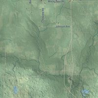 Second close-up of the map of Ogema, Wisconsin print showing more streets and buildings