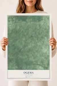 Map of Ogema, Wisconsin, 18 x 24 inch unframed archival matte print