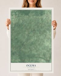 Map of Ogema, Wisconsin, 24 x 36 inch unframed archival matte print
