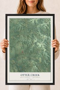Map of Otter Creek, Dunn County, Wisconsin, 18 x 24 inch print in a black wood frame