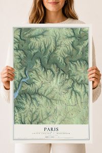 Map of Paris, Grant County, Wisconsin, 18 x 24 inch unframed archival matte print