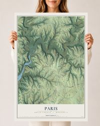 Map of Paris, Grant County, Wisconsin, 24 x 36 inch unframed archival matte print