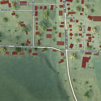 Close-up of the map of Patch Grove, Wisconsin print showing street and building detail