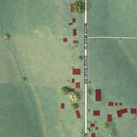 Second close-up of the map of Patch Grove, Wisconsin print showing more streets and buildings