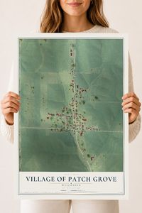 Map of Patch Grove, Wisconsin, 18 x 24 inch unframed archival matte print